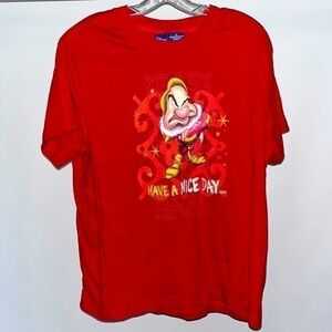 DISNEY T Shirt Grumpy Double Sided Snow White Dwarf Have A Nice Day